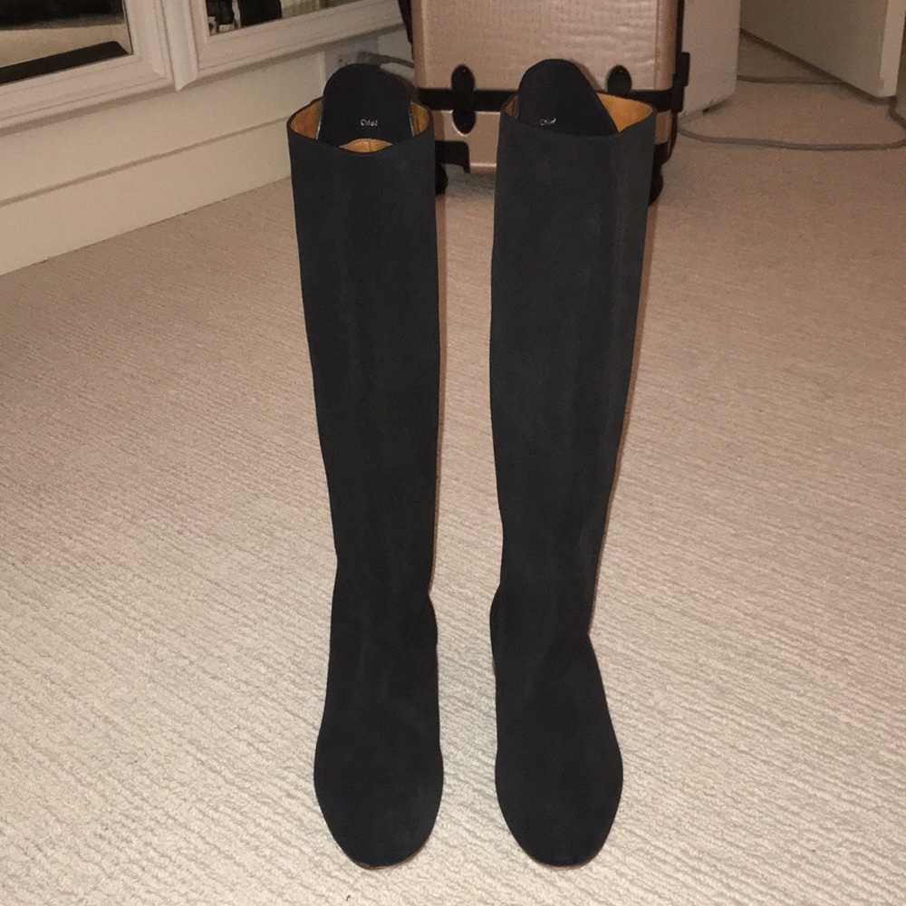 Chloe black suede leather booths! Great condition!